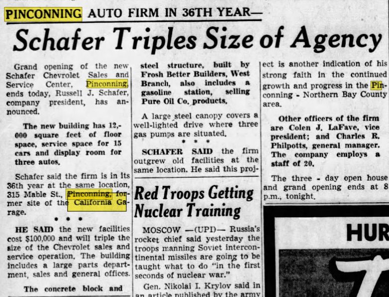 California Inn - Jan 12 1964 Article (newer photo)